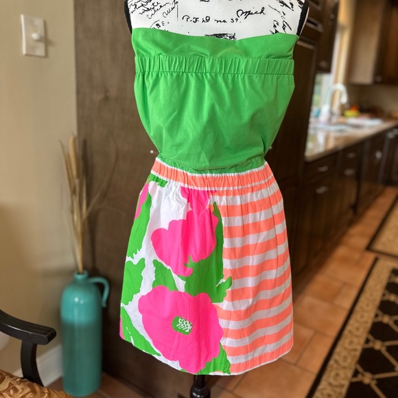 🌴🌺🌴Lilly Pulitzer Strapless Dress Fleur Neon Sunrise - NWOT!! 🌺🌴🌺 - Picture 11 of 16